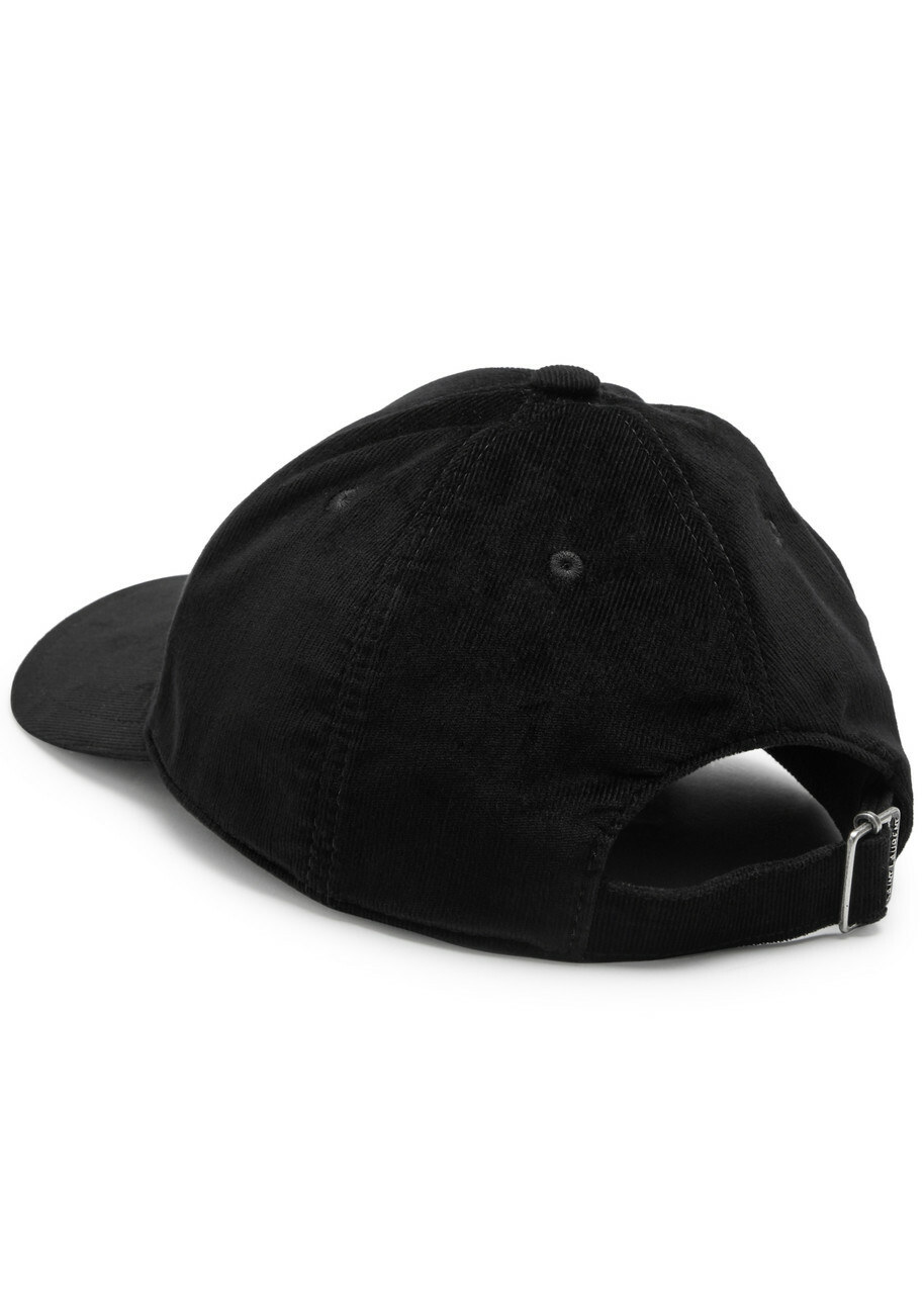 Saint Laurent Logo-embroidered Corduroy cap Black