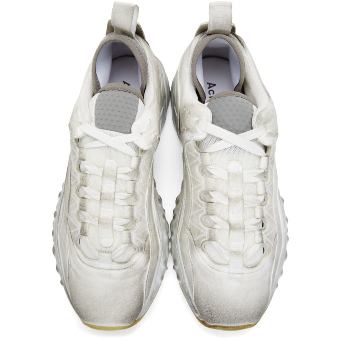 Acne Studios White Tumbled Rockaway Sneakers
