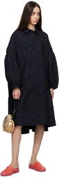 Henrik Vibskov Black Embroidered Midi Dress