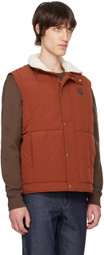 Maison Kitsuné Orange Fleece Collar Sleeveless Down Vest