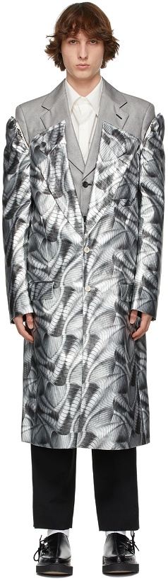 Photo: Comme des Garçons Homme Plus Silver Layered Inkjet Print Coat
