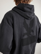 Cherry Los Angeles - Sun Faded Thermal Cotton-Fleece Hoodie - Black