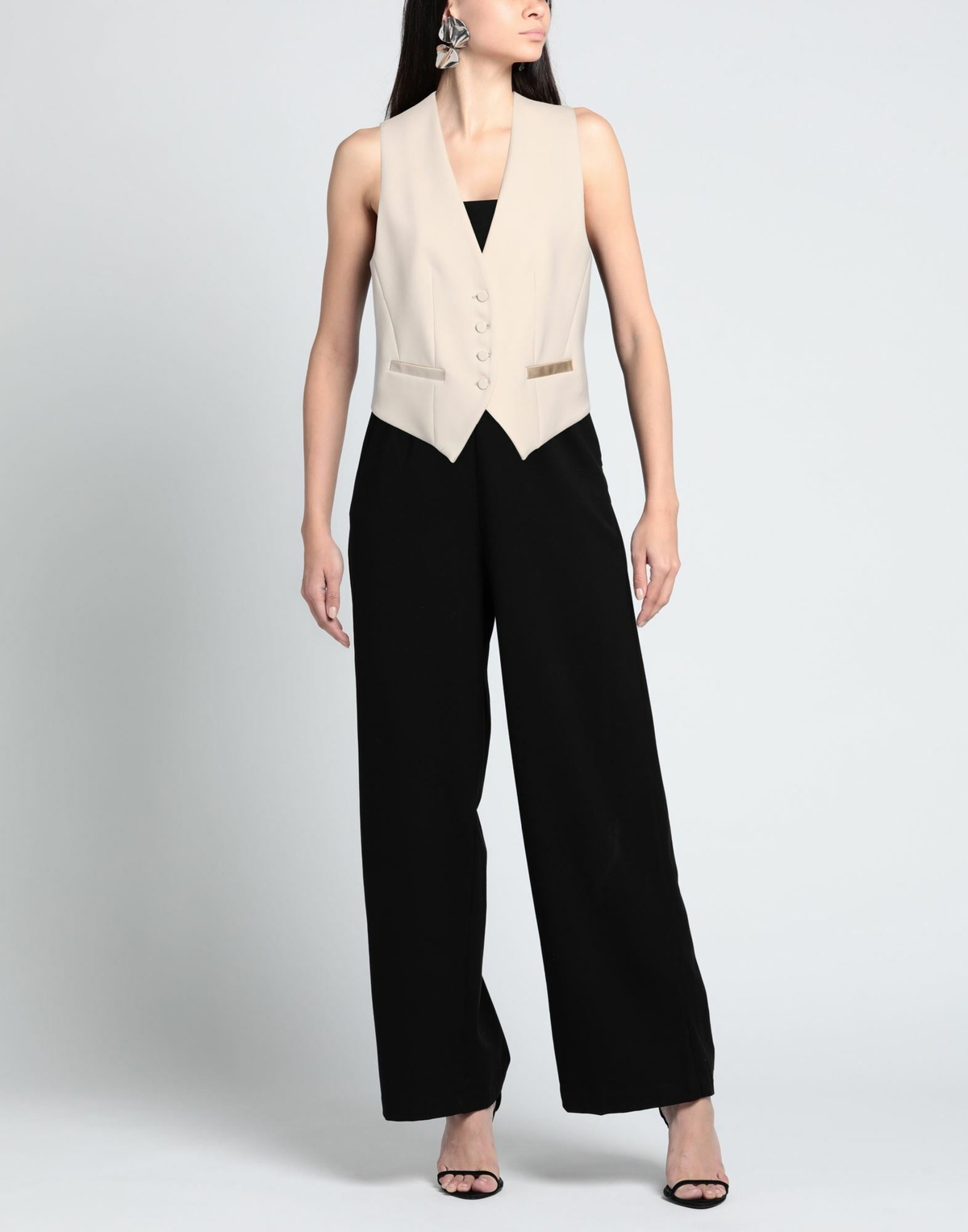 Semicouture Womens Tailored Vest in Beige