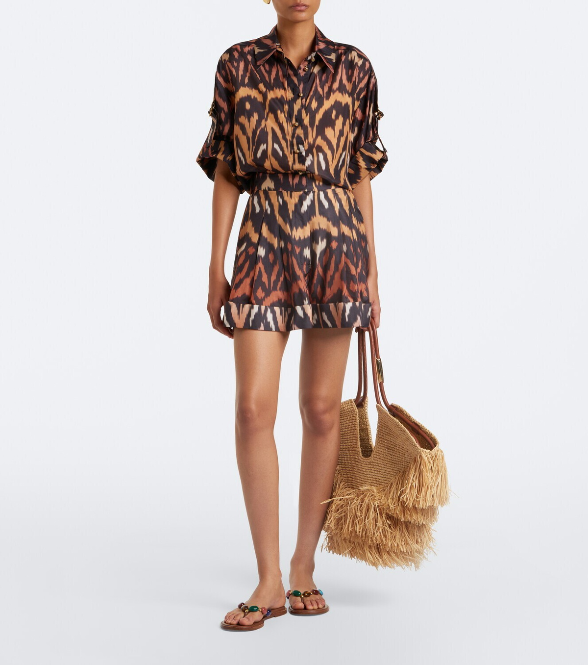 Zimmermann Aster printed silk habutai shorts