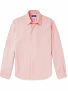 Ralph Lauren Purple label - Ryland Logo-Embroidered Silk and Linen-Blend Shirt - Pink