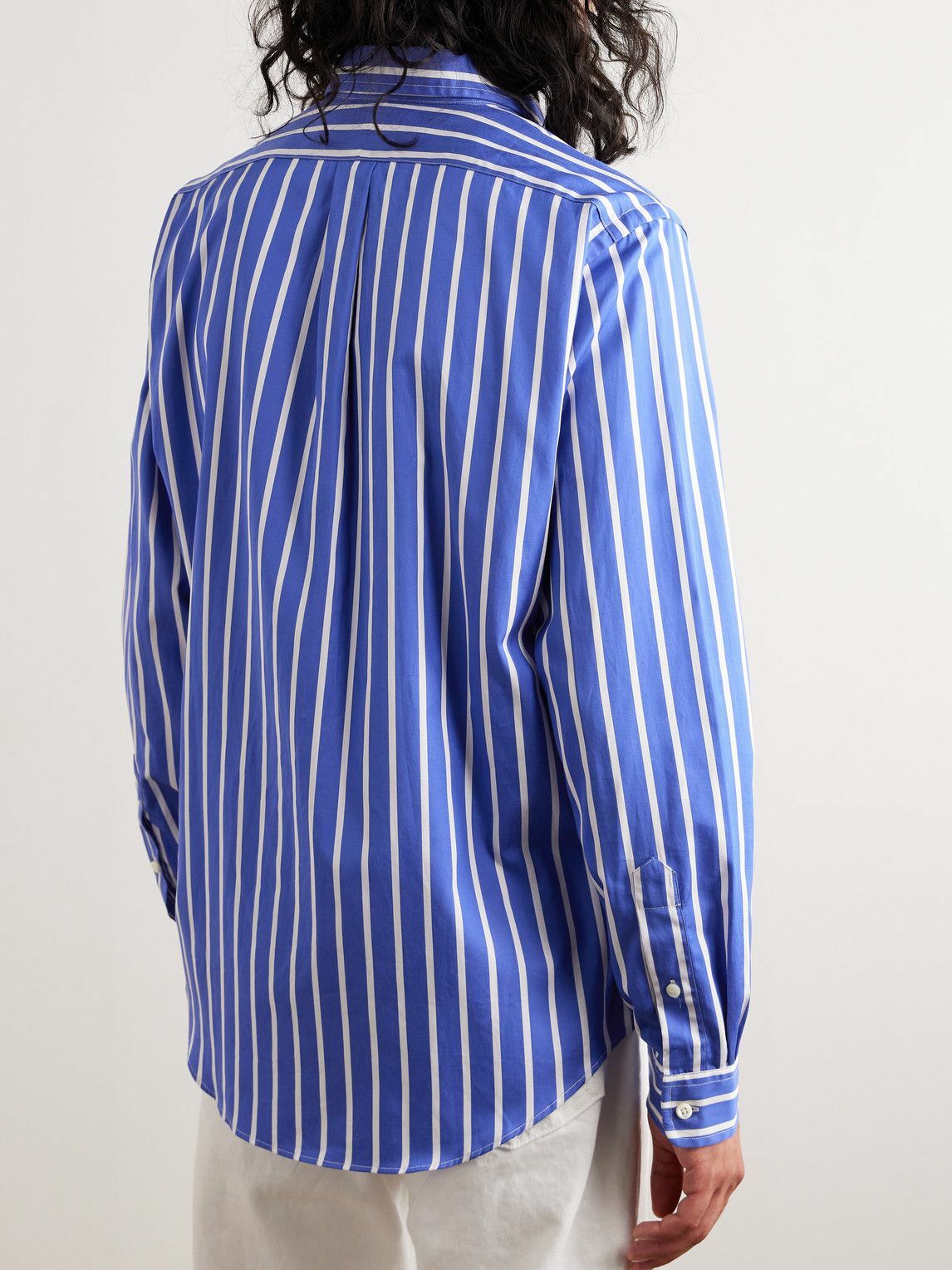 Polo Ralph Lauren - Cutaway-Collar Striped Cotton-Poplin Shirt - Blue ...