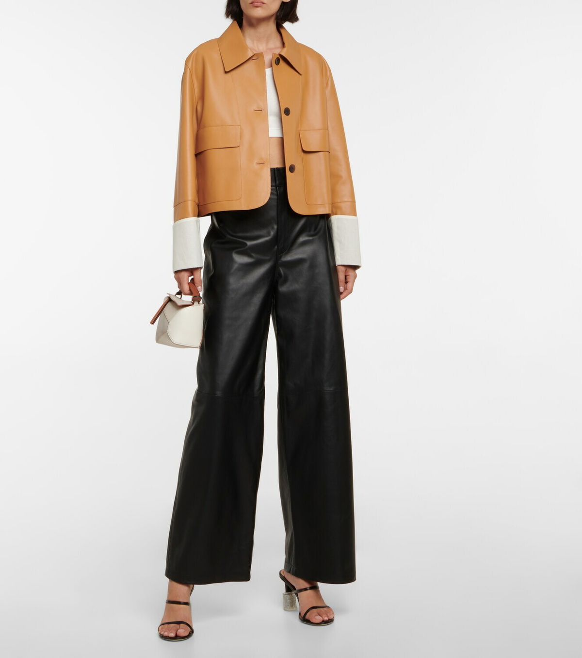 Loewe High-rise wide-leg leather pants Loewe