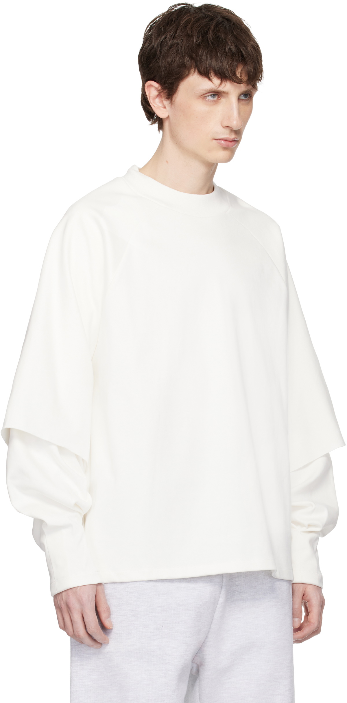 Seventh Off-White Raglan Layered Longsleeve T-shirt
