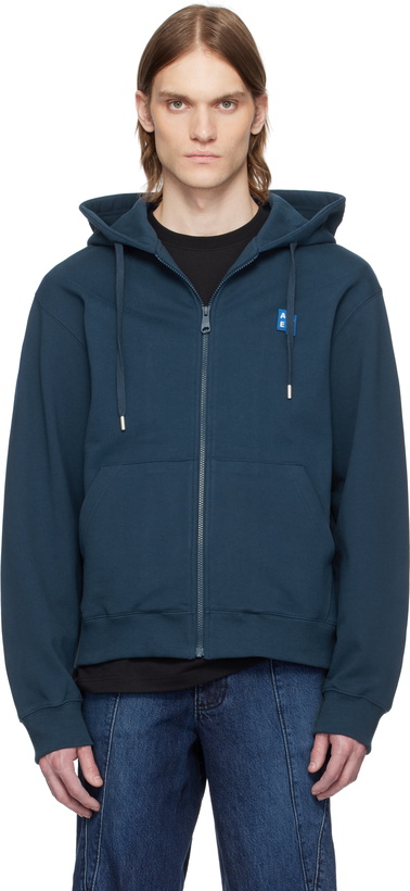 Photo: ADER error Navy Sig; TRS Tag 01 Zip-Up Hoodie