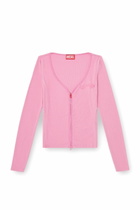 Diesel Slim V-neck lyocell top with zip - Tops Womens in Pink