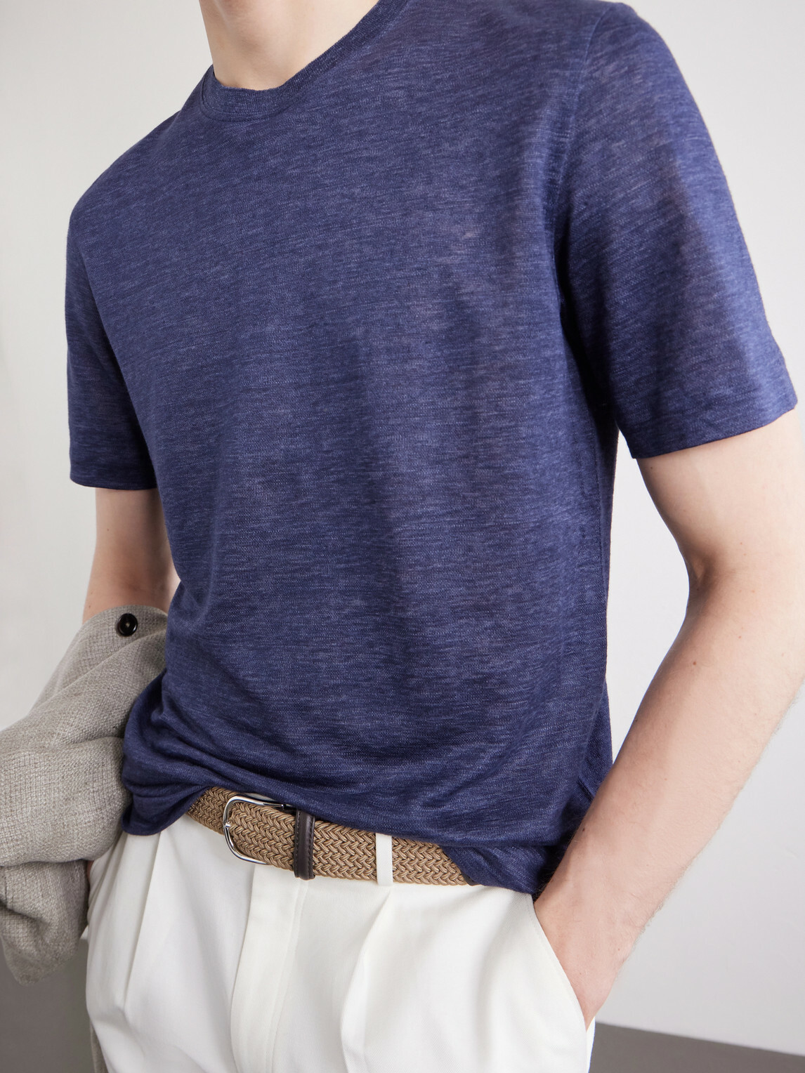 Zegna - Oasi Knitted Linen T-Shirt - Blue