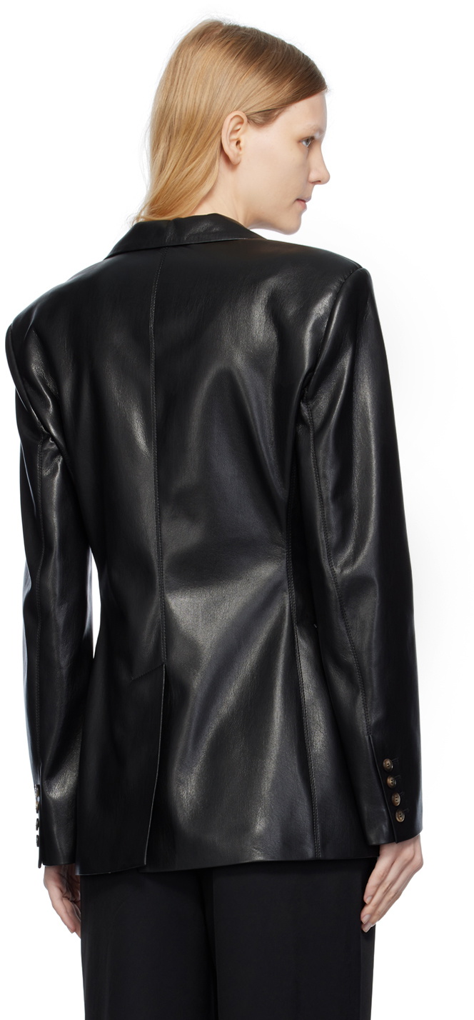 Nanushka Black Hathi Vegan Leather Blazer