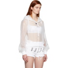 Off-White White Sheer Cropped Hoodie
