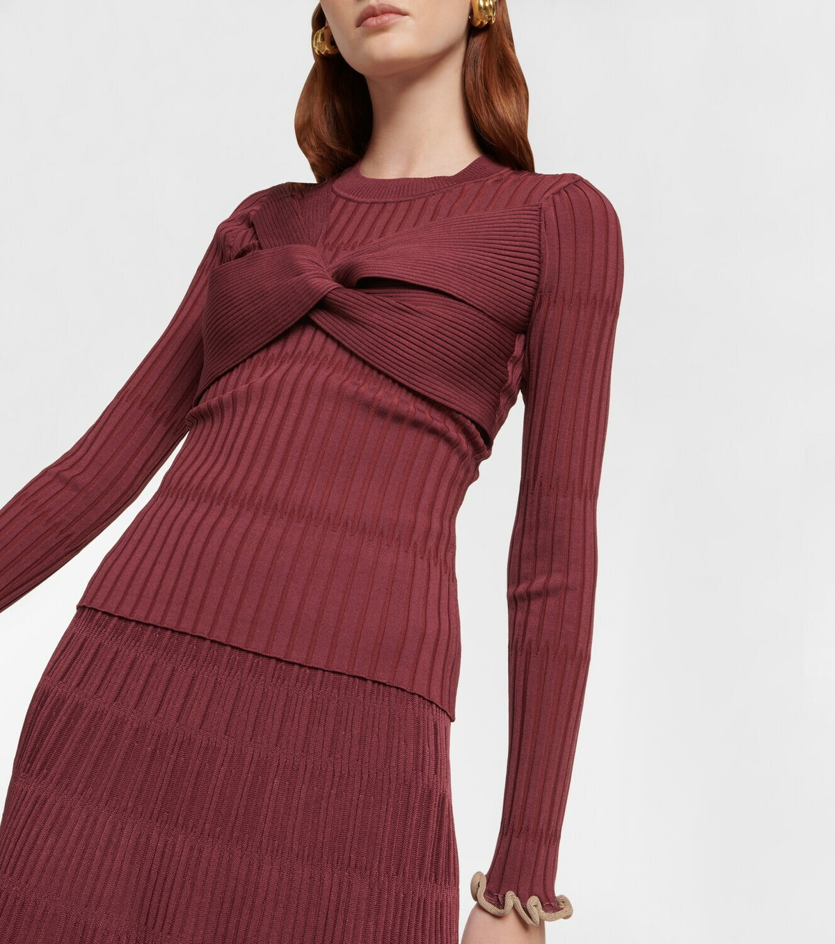 nolan open knit sweater dress Simkhai colour: coda-dress-satin-buttercream