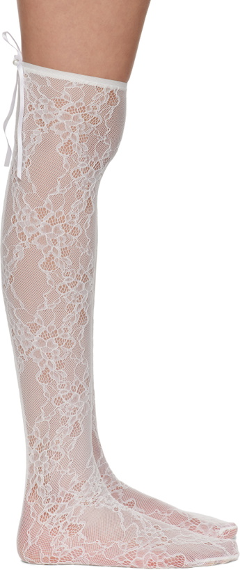 Photo: AMBUSH White Lace Ribbon Socks