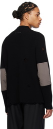 MM6 Maison Margiela Black Elbow Patch Sweater