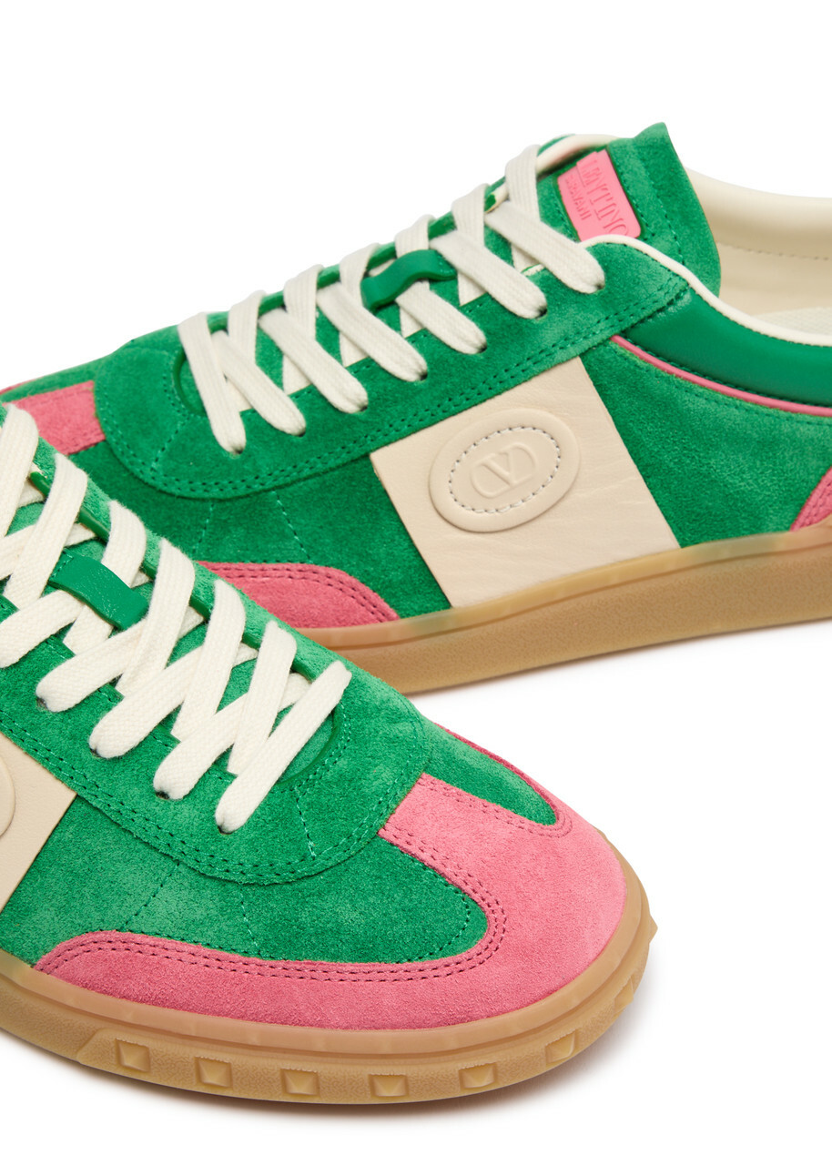 Valentino Upvillage Crosta Panelled Suede Sneakers Green Valentino