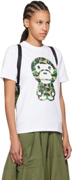 BAPE White ABC Camo Big Baby Milo T-Shirt