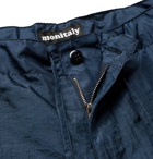 Monitaly - Navy Too Easy Wide-Leg Nylon Drawstring Trousers - Blue