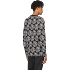 McQ Alexander McQueen Black and White Long Sleeve All Over McQ Cube T-Shirt