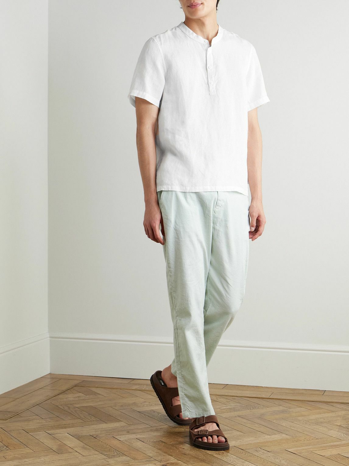 Onia - Linen and Lyocell-Blend Gauze Henley T-Shirt - White
