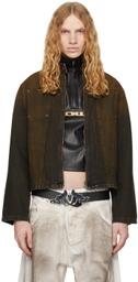 Mowalola Brown Moto Denim Jacket