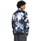 JERIH Black and Navy Tie-Dye Colorblock Jacket