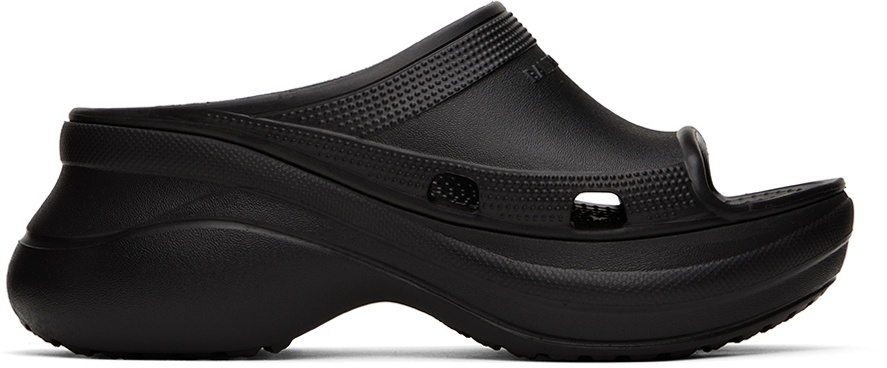 Photo: Balenciaga Black Crocs Edition Pool Slides