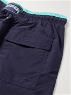 VILEBREQUIN - Moka Mid-Length Embroidered Swim Shorts - Blue