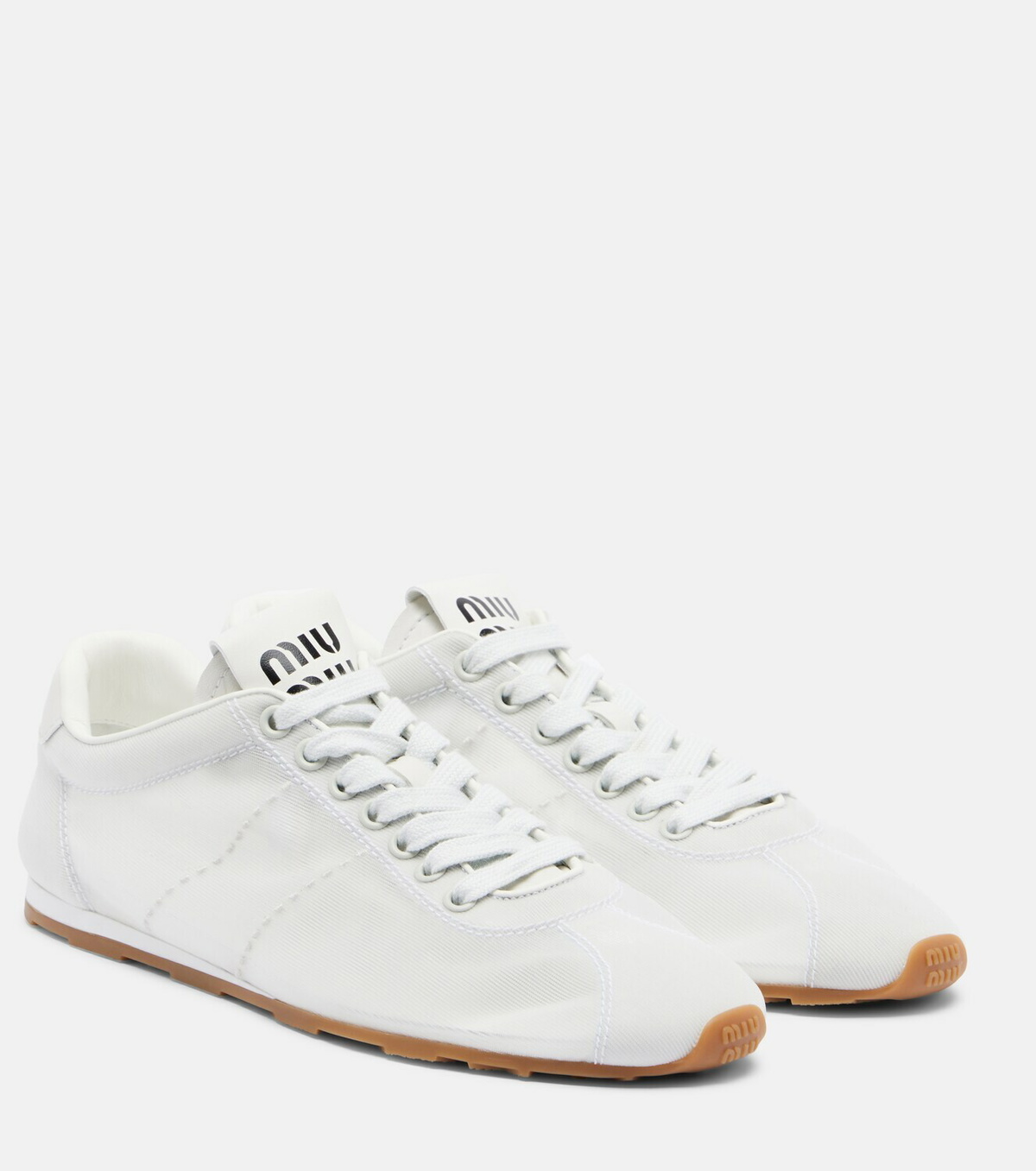 Miu Miu Plume leather-trimmed sneakers