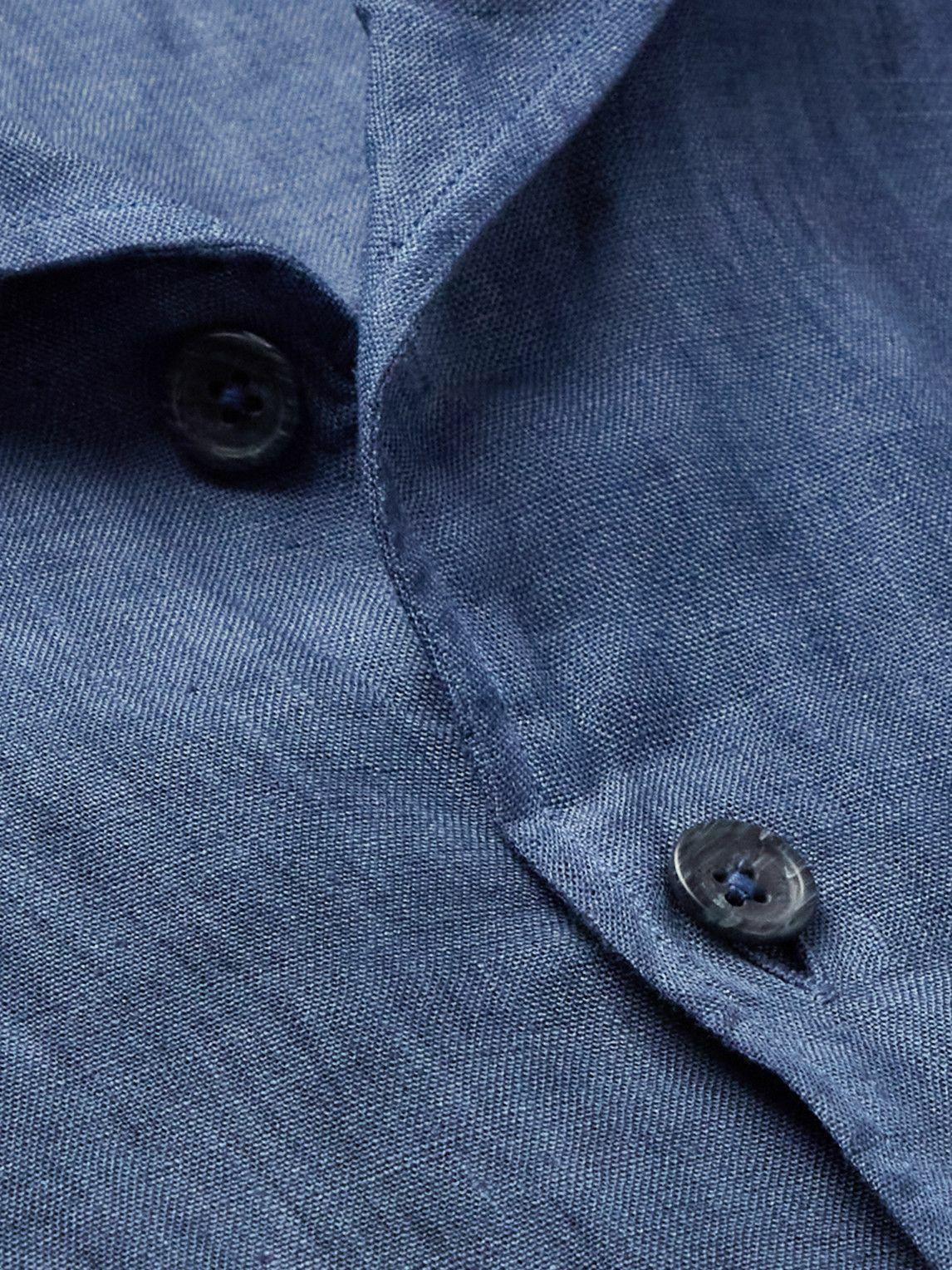 120% - Linen Shirt - Blue 120%
