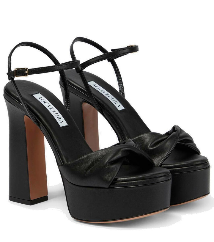 Photo: Aquazzura Twist Plateau 120 leather platform sandals