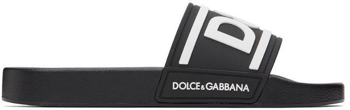 Photo: Dolce & Gabbana Black Logo Slides