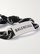 BALENCIAGA - Silver-Plated and Cord Bracelet - Black