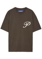 Picante Gallery Logo Cotton T-shirt Brown