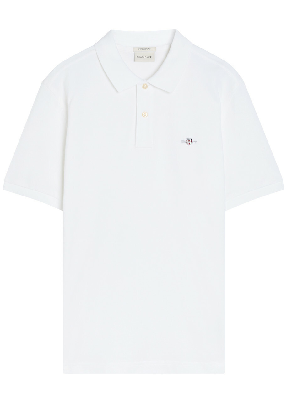 Gant Logo-embroidered Piqué Cotton Polo Shirt White