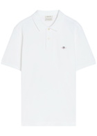 Gant Logo-embroidered Piqué Cotton Polo Shirt White