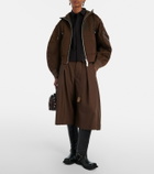 Sacai Paneled cotton-blend fleece zip-up hoodie
