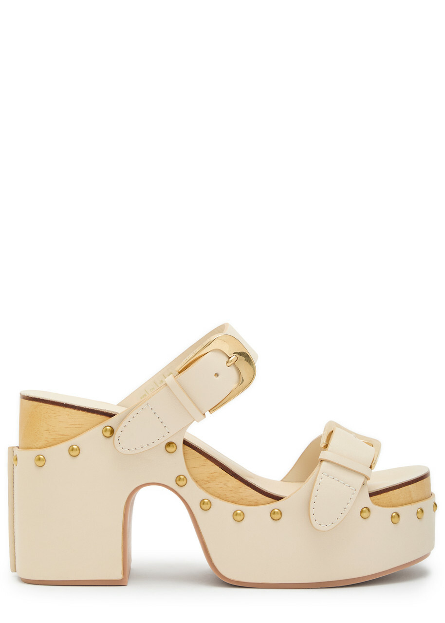 Zimmermann Alight 100 Leather Mules Ivory