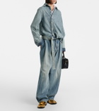 Loewe Draped belted denim shirt
