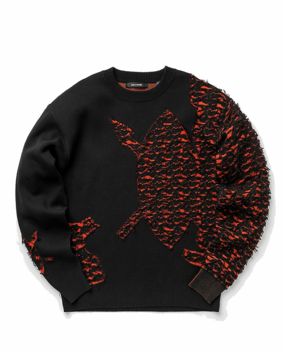 Photo: Daily Paper Palase Sweater Black|Red - Mens - Pullovers
