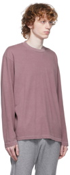 John Elliott Burgundy Long Sleeve Interval T-Shirt