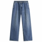 Foret Men's Clay Creased Denim Jeans in Washed Mid Blue