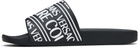 Versace Jeans Couture Black Logo Pool Slides