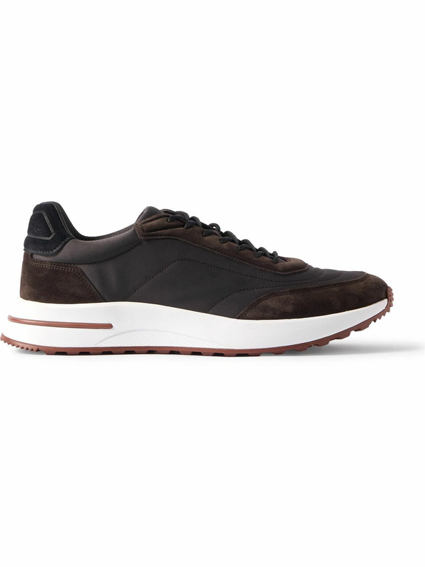Photo: Loro Piana - Weekend Walk Suede-Trimmed Shell Sneakers - Black