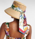 Dolce&Gabbana Scarf-detail raffia sun hat