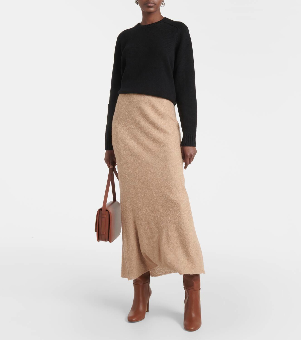 Gabriela Hearst Belo silk and wool boucle maxi skirt Gabriela Hearst