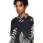 Double Rainbouu Black and White Beach House Hawaiian Shirt