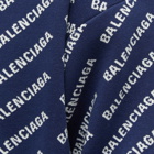 Balenciaga Men's All Over Logo Crew Sweat in Navy/White