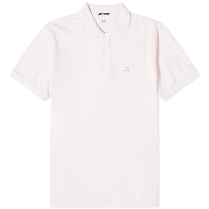Photo: C.P. Company Men's 24/1 Piquet Resist Dyed Polo Shirt in Heavenly Pink